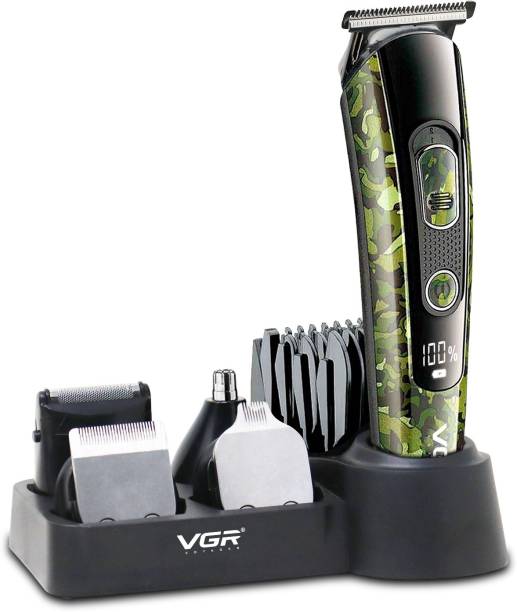 VGR V-102 Camouflage Professional Grooming Kit with Cord & Cordless Multipurpose Hair Clipper Trimmer 150 min  Runtime 5 Length Settings