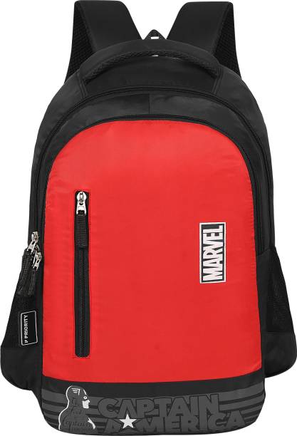 Priority Marvel Captain America 18 inches Black & Red School Bag