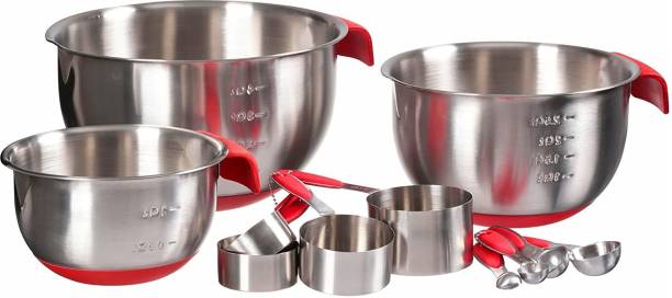URBAN CHOICE Stainless Steel Kitchen Measuring Spoons Measuring Cup Set