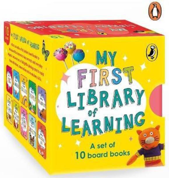 My First Library of Learning: Box set, Complete collection of 10 early learning board books for super kids, 0 to 3 | ABC, Colours, Opposites, Numbers, Animals (homeschooling/preschool/baby, toddler)