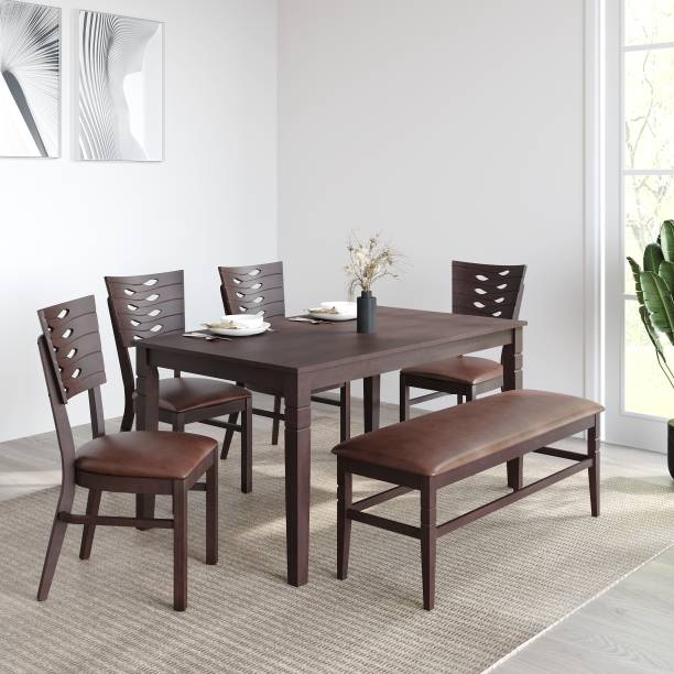 @Home by nilkamal Fern Solid Wood 6 Seater Dining Set