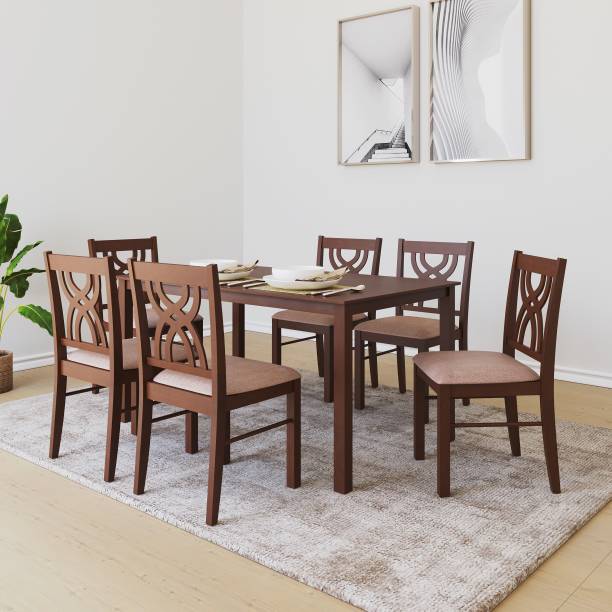 @Home by nilkamal Alice Solid Wood 6 Seater Dining Set