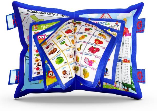 AEBCO Kids Learning Pillow Book Include 16 Side Learning Pre Educational Learning Toys