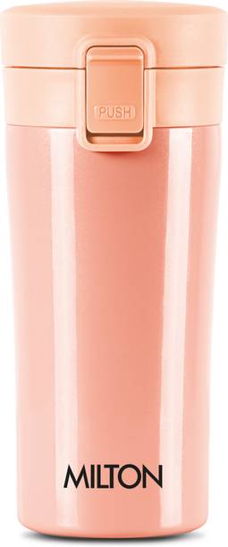 MILTON Thermosteel Coffee, 300 ml, Peach | Hot & Cold Flask | Soup Flask | Tea Stainless Steel Coffee Mug