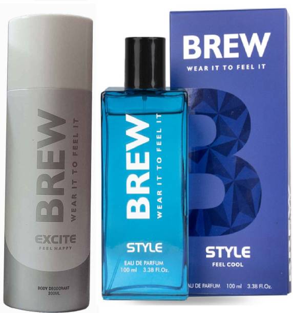 BREW EXCITE DEODORANT 200ML AND STYLE PERFUME 100ML , PACK OF 2. Eau de Parfum  -  300 ml