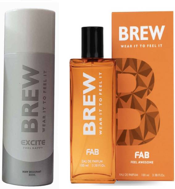BREW EXCITE DEODORANT 200 ml AND FAB PERFUME 100ML , PACK OF 2 Eau de Parfum  -  300 ml