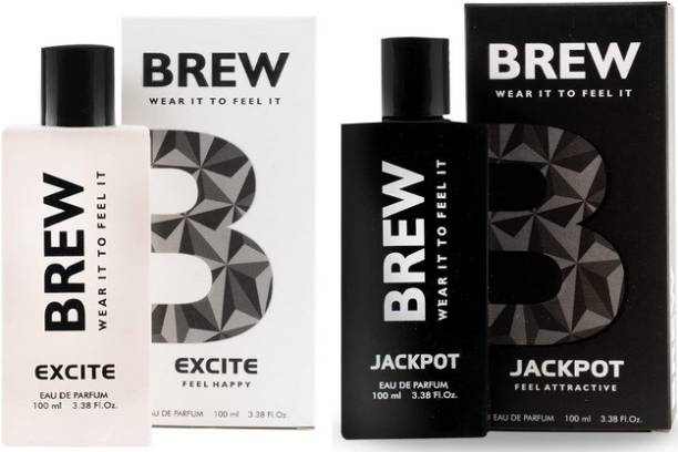 BREW EXCITE AND JACKPOT PERFUME,100 ml each ,pack of 2. Eau de Parfum  -  200 ml