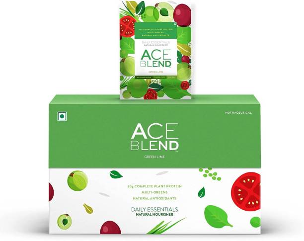 Ace Blend Premium Plant Protein & Superfoods, Daily Nutrition, Green Lime, 30 Sachets Plant-Based Protein