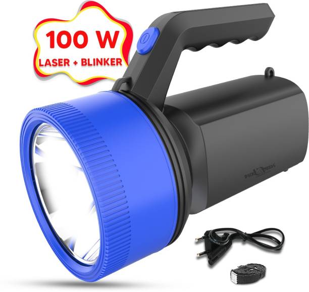 Pick Ur Needs Rechargeable 100W Emergency Search Long Range Light with Blinker Handheld Torch