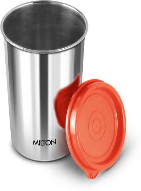 MILTON Stainless Steel Tumbler with Lid, 1 Piece, Assorted (Lid Color May Vary) Glass Set Water/Juice Glass