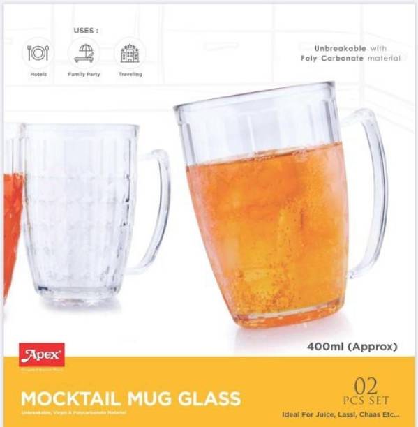 APEX (Pack of 2) mocktail glass Glass Set Water/Juice Glass