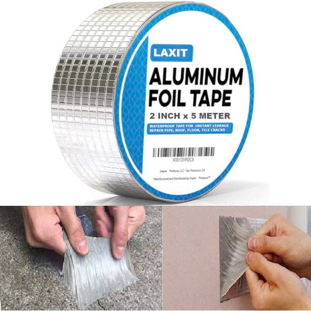 LAXIT Aluminum Foil Waterproof Tape for Leakage Repair Pipe Leakage Roof Water Leakage 5 m Duct Tape