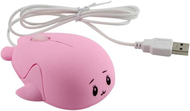 ENTWINO Computer/ Laptop Mouse, Cute Fish / Cartoon Shape Mini Mouse With Blinking Light Wired Optical  Gaming Mouse