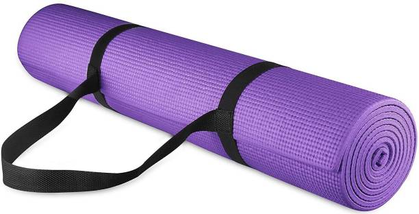 YFMATS 4MM-100% EVA ANTI SKID Light Weight PURPLE YOGA MAT WITH CARRY STRAP Purple 4 mm Yoga Mat