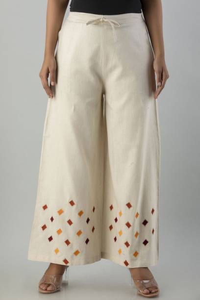 Mauka Regular Fit Women White Trousers