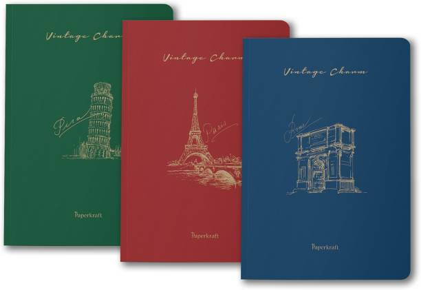 Paperkraft Vintage Series - Color Kraft with City theme A5 Diary Unruled 176 Pages