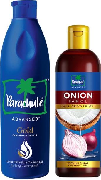 Parachute Advansed Onion Hair Growth Oil, Reduces hairfall & Gold Coconut  Hair Oil