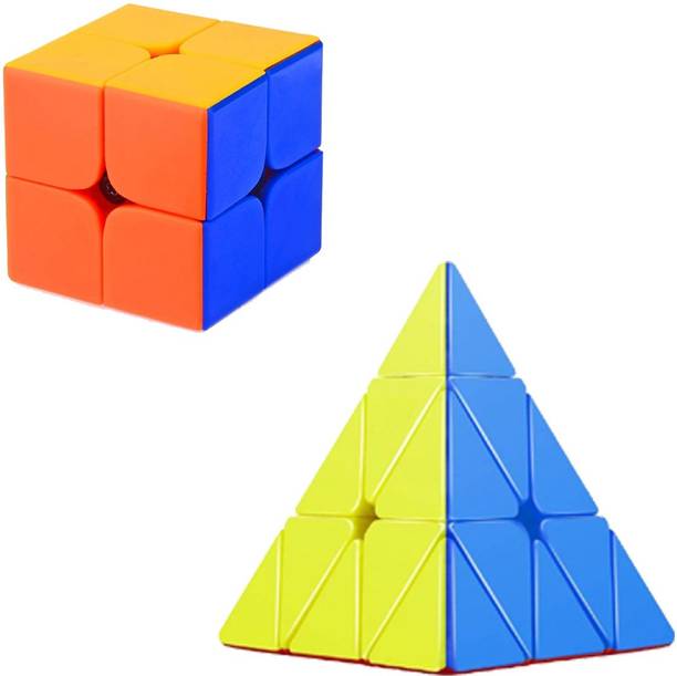 Vaniha Cube Combo Set of 2X2 & Pyramid High Speed Stickerless Magic Cube Puzzle