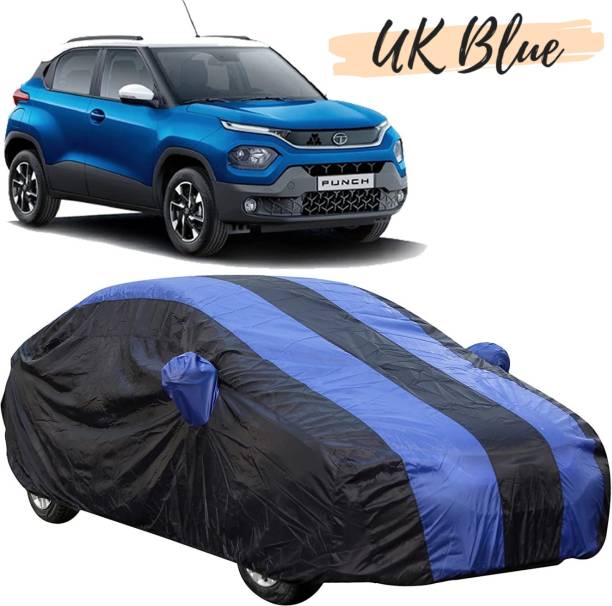 UK Blue Car Cover For Tata Punch (With Mirror Pockets)