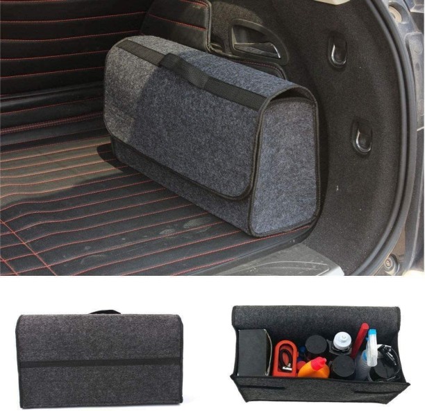 YYD Car Organiser,Car Trunk Organiser with Side Pockets Best for Tidy Auto Organization & Boot Maintenance Non-Slip Secure Travel is Foldable,A_udi 