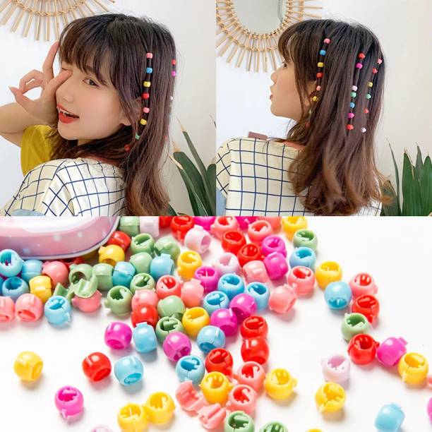 NANDANA COLLECTIONS Pack of 50 Pcs Beads Clips Mini Hair Clips Small Hair Braider for Girls Kids Hair Clip