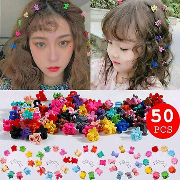 NANDANA COLLECTIONS Pack of 50 Pcs Colorful Mini Hair Clips For Girls for Women Random Design Hair Clip