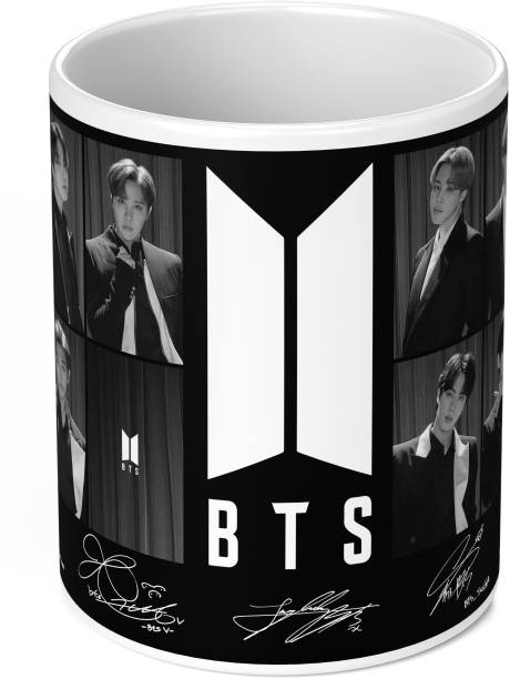 TrendoPrint NW-25 BTS Printed Coffee Mug 350ml Gift for Kids Boys Girls & Friends Mug  Set