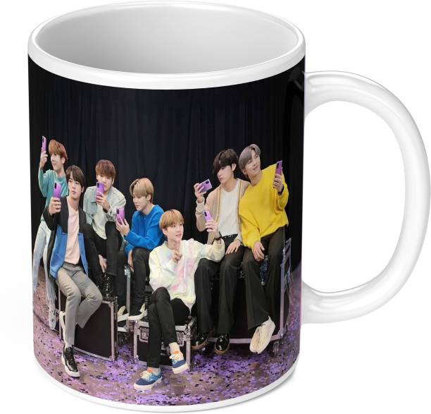 TrendoPrint NW-08 BTS Printed Coffee Mug 350ml Gift for Kids Boys Girls & Friends Mug  Set