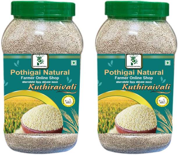 POTHIGAI NATURAL Traditional Kuthiraivali Rice 2kg|Barnyard millet|100% Natural(Pack of 2) Boiled Rice (Small Grain)