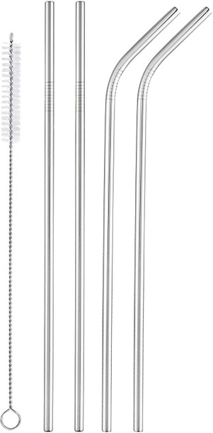 4 Colors, 13 In, 200 Pack Plastic Drinking Straws Single Use Bendable Straws 