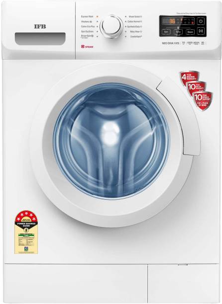 IFB 7 kg 5 Star 2X Power Steam,Hard Water Wash Fully Automatic Front Load with In-built Heater White