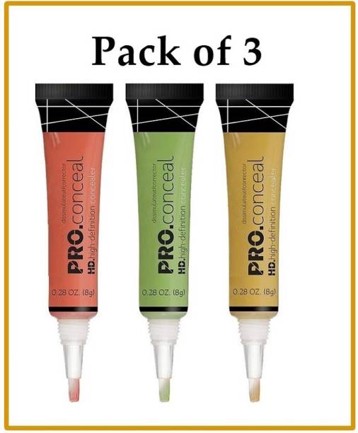 rezmay HD PRO Beauty Correct Me Conceal Liquid Concealer Fit for Girl Pack of 3 Concealer