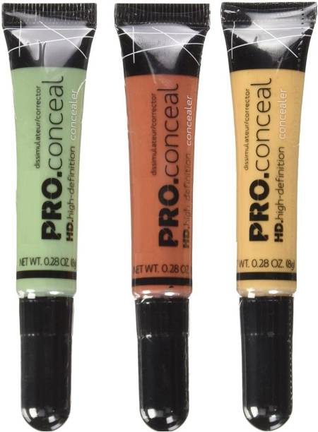 rezmay PRO Beauty HD Conceal Me Correct Liquid Concealer Fit for Girl Pack of 3 Concealer