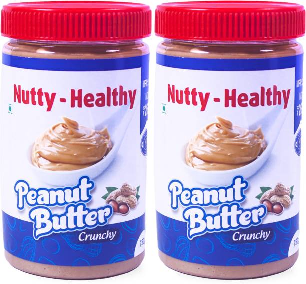 NUTTY-HEALTHY Peanut Butter Crunchy 750gm-Combo of 2 1500 g