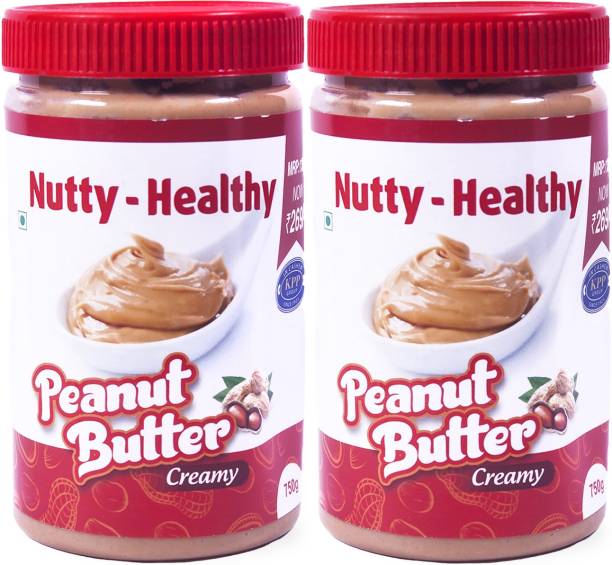 NUTTY-HEALTHY Peanut Butter Creamy 750gm- Combo of 2 1500 g