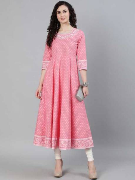 Women Embellished Viscose Rayon Anarkali Kurta Price in India