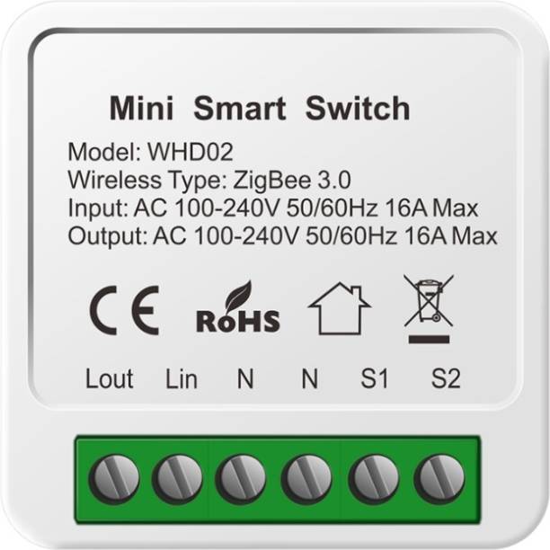 WebMedia Smart Mini WiFi Switch 16A 3400W for Home Automation, Smart WiFi Wireless Switch, Compatible with Alexa, Google Home, Free App Support Android & iOS Smart Switch
