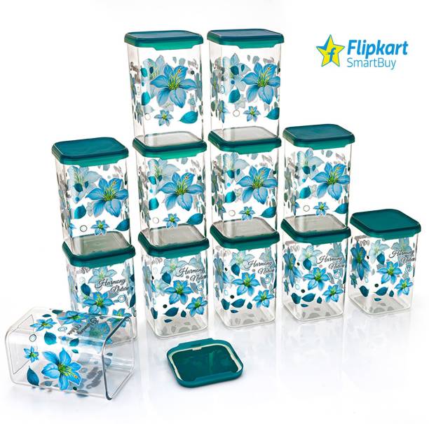 Flipkart SmartBuy Airtight printed design square containers for storage of kitchen ingredients  - 1100 ml Plastic Grocery Container