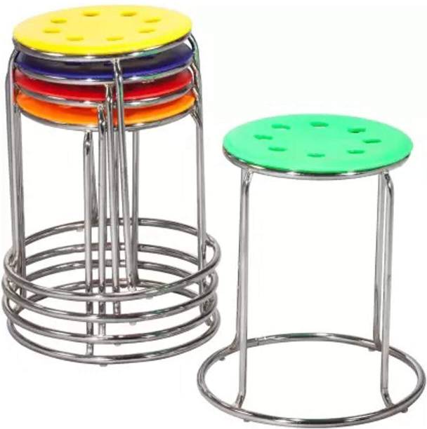 Trends Round Stool Set Of 5 for Indoor/Outdoor/ Home/Doctor/Medical/Hospital/Food Plastic Bar Stool