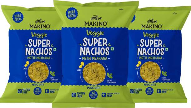 MAKINO Veggie Super Nachos Methi Mexicana (Each 85 gm)(Pack of 3) Nachos