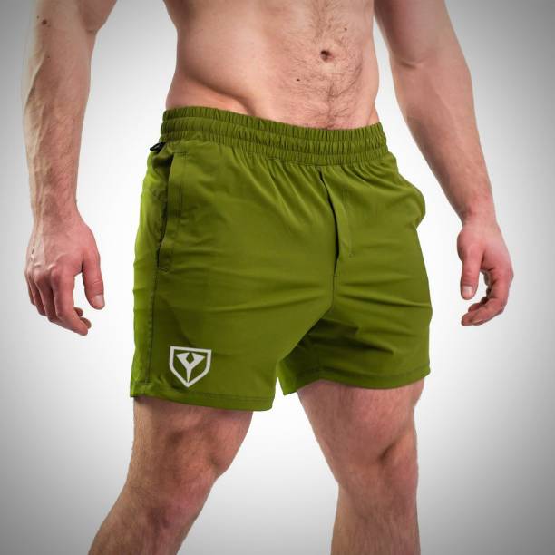 Yazole Solid Men Light Green Sports Shorts, Gym Shorts