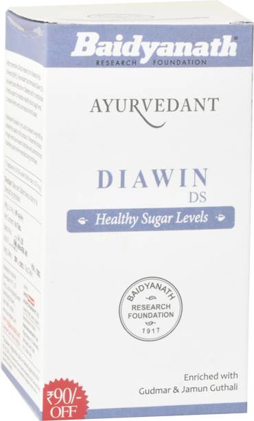 Baidyanath Ayurvedant Diawin DS, 60Tab, Healthy Sugar Levels, Helpful for Diabetics, Gudmar