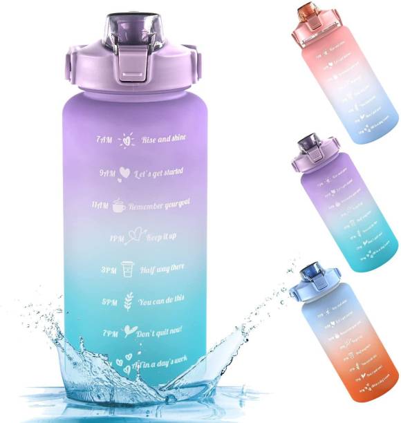 REMICH 2000ML Motivational Water Bottles With Straw Water Jug For Leakproof 2000 ml Bottle