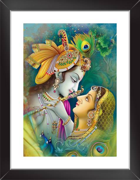 RADHA KRISHNA Wall Poster With Frame Paper Print
