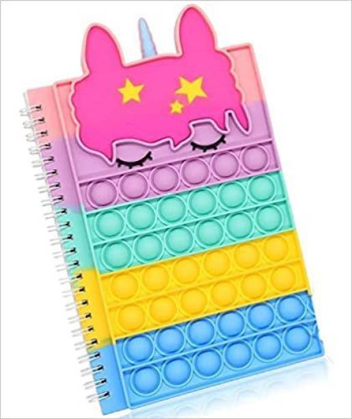 Voshkaa Pop It Diary Fidget Spiral Rainbow Notebook Reg...
