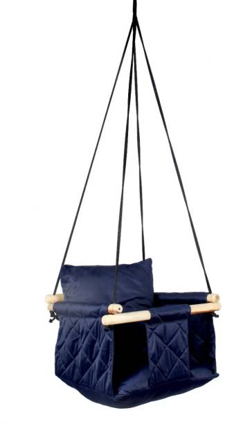 KD CREATION Swing For Baby-Kids Hanging Swings Bouncer Swings (Multicolor) Cotton, Wooden Small Swing