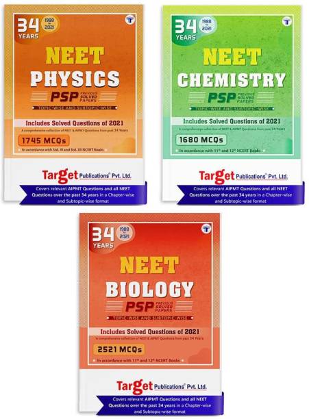 34 Years NEET And AIIMS & AIPMT PCB (Physics, Chemistry, Biology) Chapterwise Previous Year Solved Question Paper Books (PSP) | Topicwise 5946 MCQs With Solutions | 1988 To 2021 | Smart Tool To Crack NEET Exam