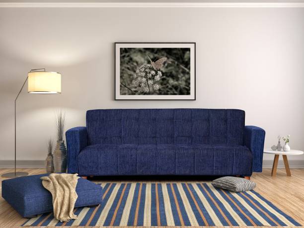 Seventh Heaven Lisbon 4 Seater Wooden Sofa cum Bed, Chenille Molfino Fabric: 3 Year Warranty Double Solid Wood Sofa Bed