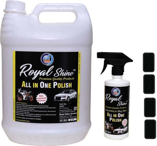 Royal Shine Liquid Car Polish for Bumper, Chrome Accent, Metal Parts, Leather, Dashboard, Exterior