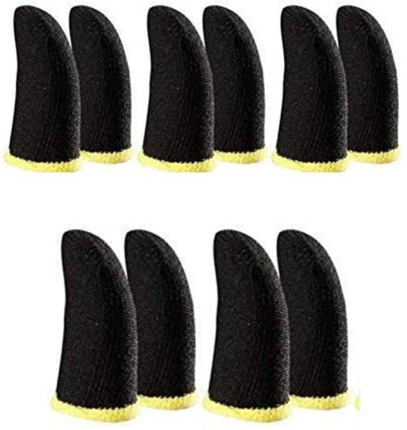 KRIWIN PUBG Finger Sleeve Thumb Grip Sweatproof Smooth ( set of 5) & Responsive Touch Combo Set